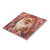 エレガントポメラニア犬ドッグウィリアムインスパイアモリス タイル (側面)