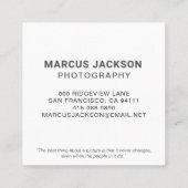 エレガントポートレート写真家 スクエア名刺 (裏面)