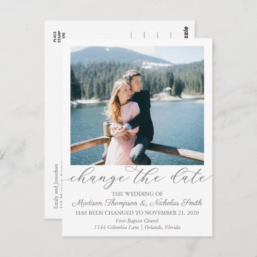 エレガントポートレート写真日付はがきの変更 ポストカード (正面/裏面)