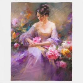 エレガントポートレート フリースブランケット