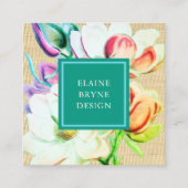 エレガントマグノリア水彩フローラ名刺 スクエア名刺 (正面)