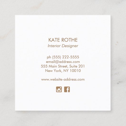 エレガントマグノリア水彩フローラ名刺 スクエア名刺 (裏面)