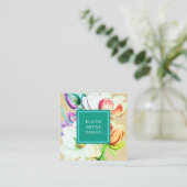 エレガントマグノリア水彩フローラ名刺 スクエア名刺 (スタンド正面)