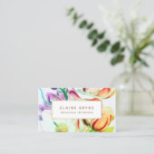 エレガントマグノリア水彩フローラ名刺 名刺 (スタンド正面)