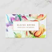 エレガントマグノリア水彩フローラ名刺 名刺 (正面)