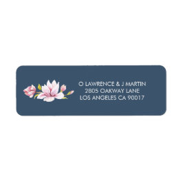 エレガントマグノリア水彩フローラ ラベル