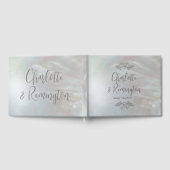 エレガントマザーオブパールグレー/薄紫結婚ズ ゲストブック (全面)