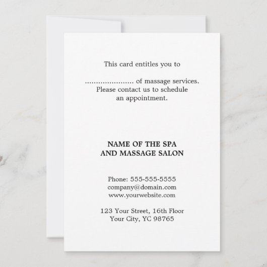 エレガントマッサージセラピスト写真ギフト (裏面)