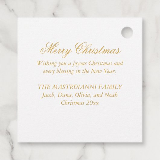 エレガントマドンナ&チャイルド宗教クリスマス フェイバータグ (裏面)