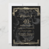 エレガントマリー・アントワネットフランスのオンブラックインスパイア 招待状 (正面)