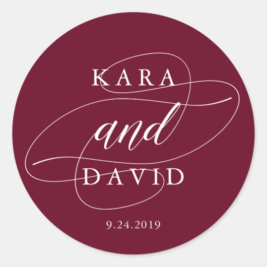 エレガントマルサラと白結婚書 ラウンドシール (正面)