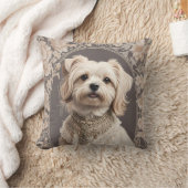 エレガントマルチーズドッグウィリアムインスパイアモリス クッション (ブランケット)