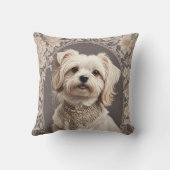 エレガントマルチーズドッグウィリアムインスパイアモリス クッション (裏面)