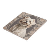 エレガントマルチーズドッグウィリアムインスパイアモリス タイル (側面)