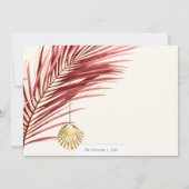 エレガントマルーンと金ゴールドの熱帯クリスマスフォト シーズンカード (裏面)