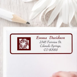 エレガントマルーンオープン差出人住所ラベル ラベル