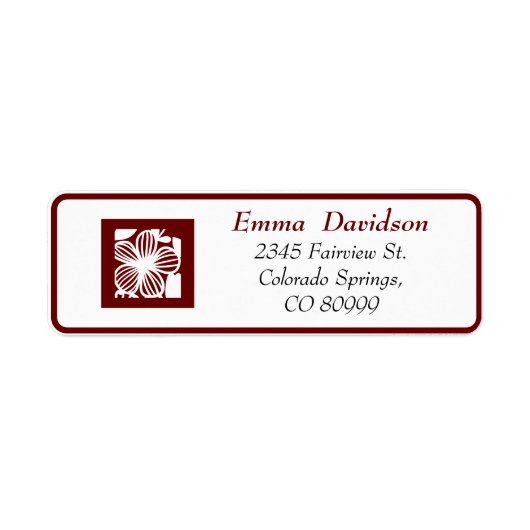 エレガントマルーンオープン差出人住所ラベル ラベル (正面)