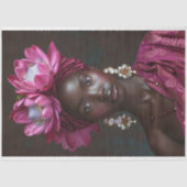 エレガントマルーンブラック女性ポートレートデコページ 薄葉紙 (正面)