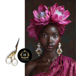 エレガントマルーンブラック女性ポートレートデコページ 薄葉紙