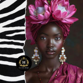 エレガントマルーンブラック女性ポートレートデコページ 薄葉紙