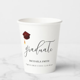エレガントマルーン台本高校卒業 紙コップ