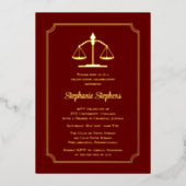 エレガントマルーン法弁護士卒業党 箔招待状 (正面)