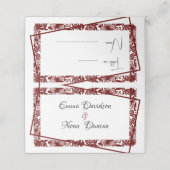 エレガントマロ結婚ーンのテーブル番号座席表 プレイスカード (外部開封)