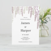 エレガントマーブピンクのミントグリーン結婚フローラ 招待状 (スタンド正面)