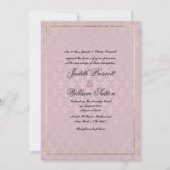 エレガントマーブピンク(紋章の)フラ・ダ・リ結婚フローラ 招待状 (正面)