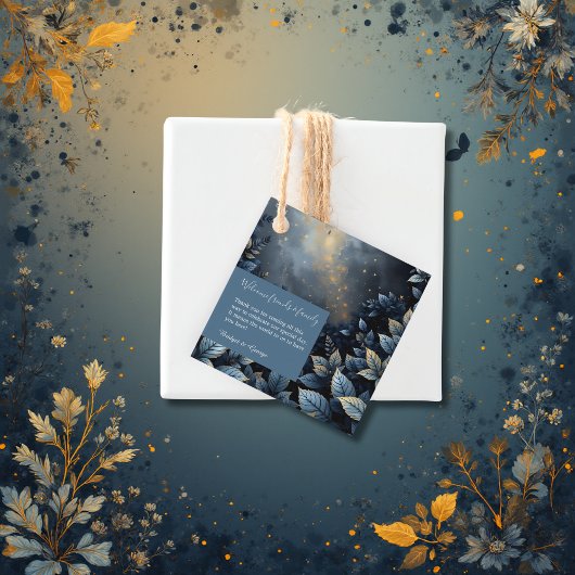 エレガントミッドナイトブルーと金ゴールドフォレ結婚スト フェイバータグ