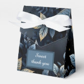 エレガントミッドナイトブルーと金ゴールドフォレ結婚スト フェイバーボックス (正面サイド)