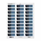 エレガントミッドナイトブルーと金ゴールドフォレ結婚スト ラベル (フルシート)