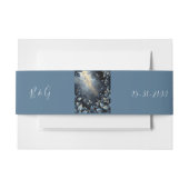 エレガントミッドナイトブルーと金ゴールドフォレ結婚スト 招待状ベリーバンド (正面例)