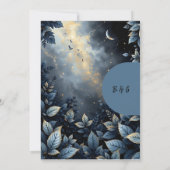 エレガントミッドナイトブルーと金ゴールドフォレ結婚スト 招待状 (裏面)