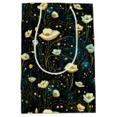 エレガントミッドナイトブルーシナフローラ ミディアムペーパーバッグ (正面)