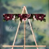 エレガントミッドナイトブルーブルゴーニュ結婚フローラ アクリルサイン (ニュートラル)