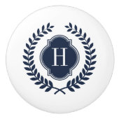 エレガントミッドナイトブルーリースクレストモノグラム セラミックノブ (正面)