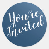 エレガントミッドナイトブルー封筒用シール ラウンドシール (正面)