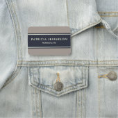 エレガントミッドナイトブルー自然とブラウン：バモダンッジ 名札 (インサイチュ)