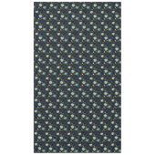 エレガントミッドナイトブルー&金ゴールドフローラクリスマス テーブルクロス (正面)