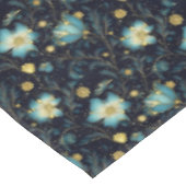 エレガントミッドナイトブルー&金ゴールドフローラクリスマス テーブルクロス (アングル)