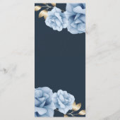 エレガントミッドナイト・ブルーのフローラ・メニュー・カード メニュー (裏面)