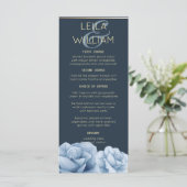 エレガントミッドナイト・ブルーのフローラ・メニュー・カード メニュー (スタンド正面)