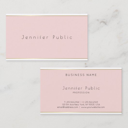 エレガントミニマお洒落リスクホワイトラグジュアリー 名刺 (正面/裏面)