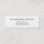 エレガントミニマはっきりしたリストのピンク・メイク・アーティスト スキニー名刺 (裏面)