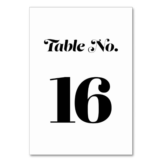 エレガントミニマはっきりしたリスト書結婚白 テーブルナンバー (正面)
