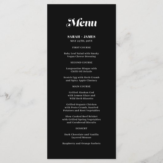 エレガントミニマはっきりしたリスト書道ブ結婚ラック メニュー (正面)