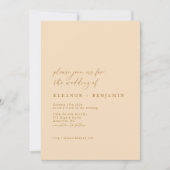 エレガントミニマエレガントリスト温ベージュ結婚ズ 招待状 (正面)