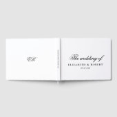 エレガントミニマクラシックリストのデリケート結婚スクリプト ゲストブック (全面)