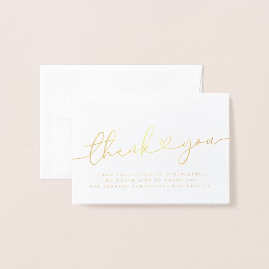 エレガントミニマシンプルリスト結婚の 箔カード (封筒付き正面)